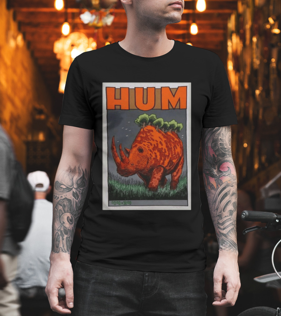 Hum Band 2025 2026 Tour With Rhino And Trees T-Shirt