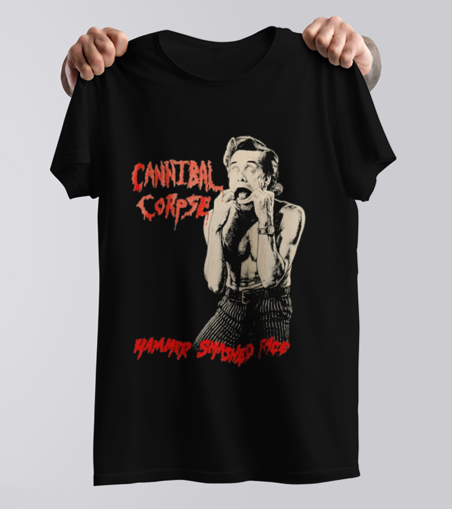Cannibal Corpse Hammer Smashed Face Jim Carrey Ace Ventura Metal Music Band T-Shirt