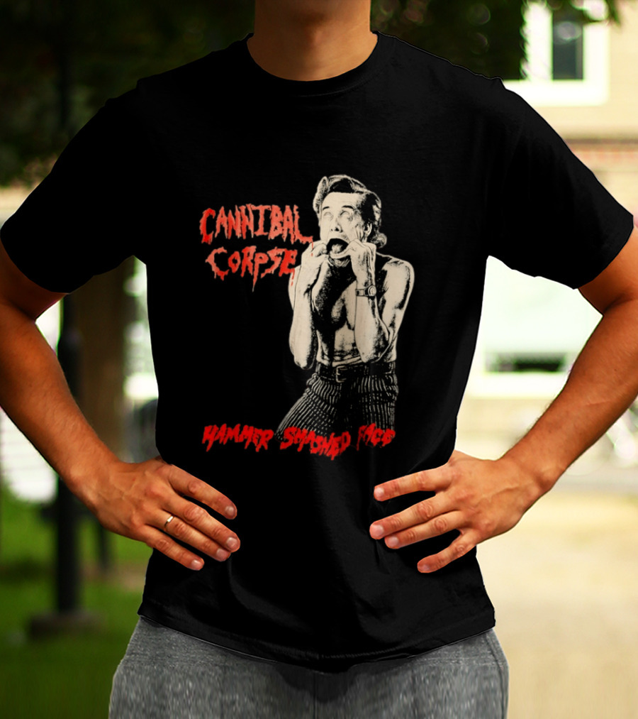 Cannibal Corpse Hammer Smashed Face Jim Carrey Ace Ventura Metal Music Band T-Shirt