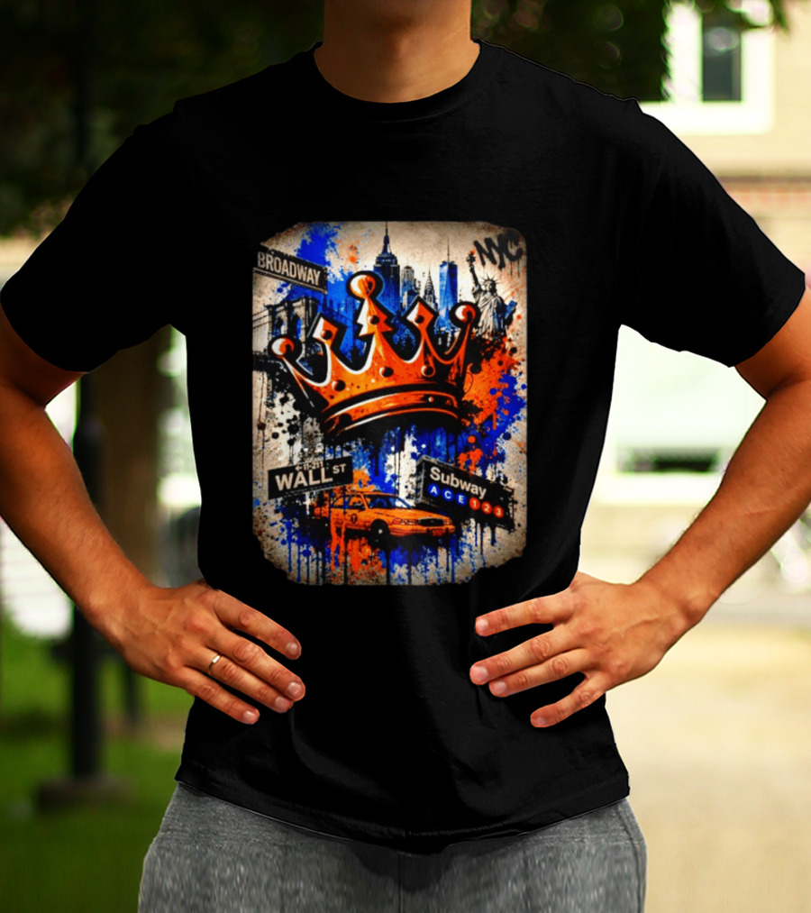Broadway Wall St Subway NYC Crown Skyline Statue Graffiti T-Shirt