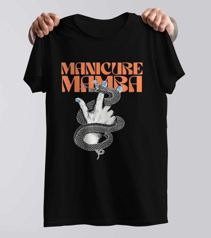 Manicure Mamba Snake Hand Nail Art With Gems T-Shirt