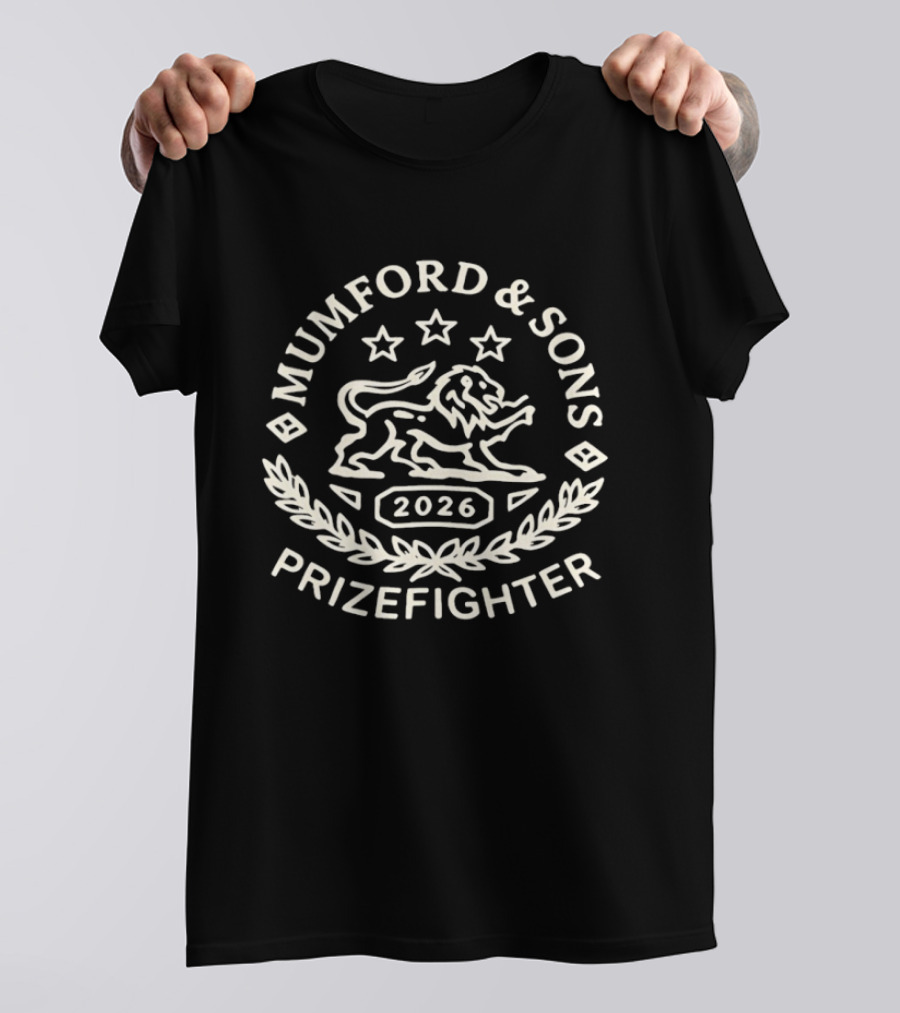 Mumford & Sons Prizefighter 2026 Tour Lion Stars Laurel T-Shirt