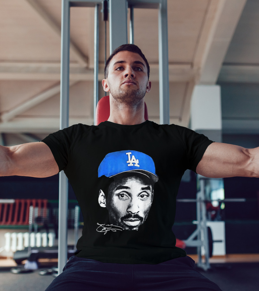 Kobe Bryant Iconic Los Angeles Dodgers LA Hat T-Shirt