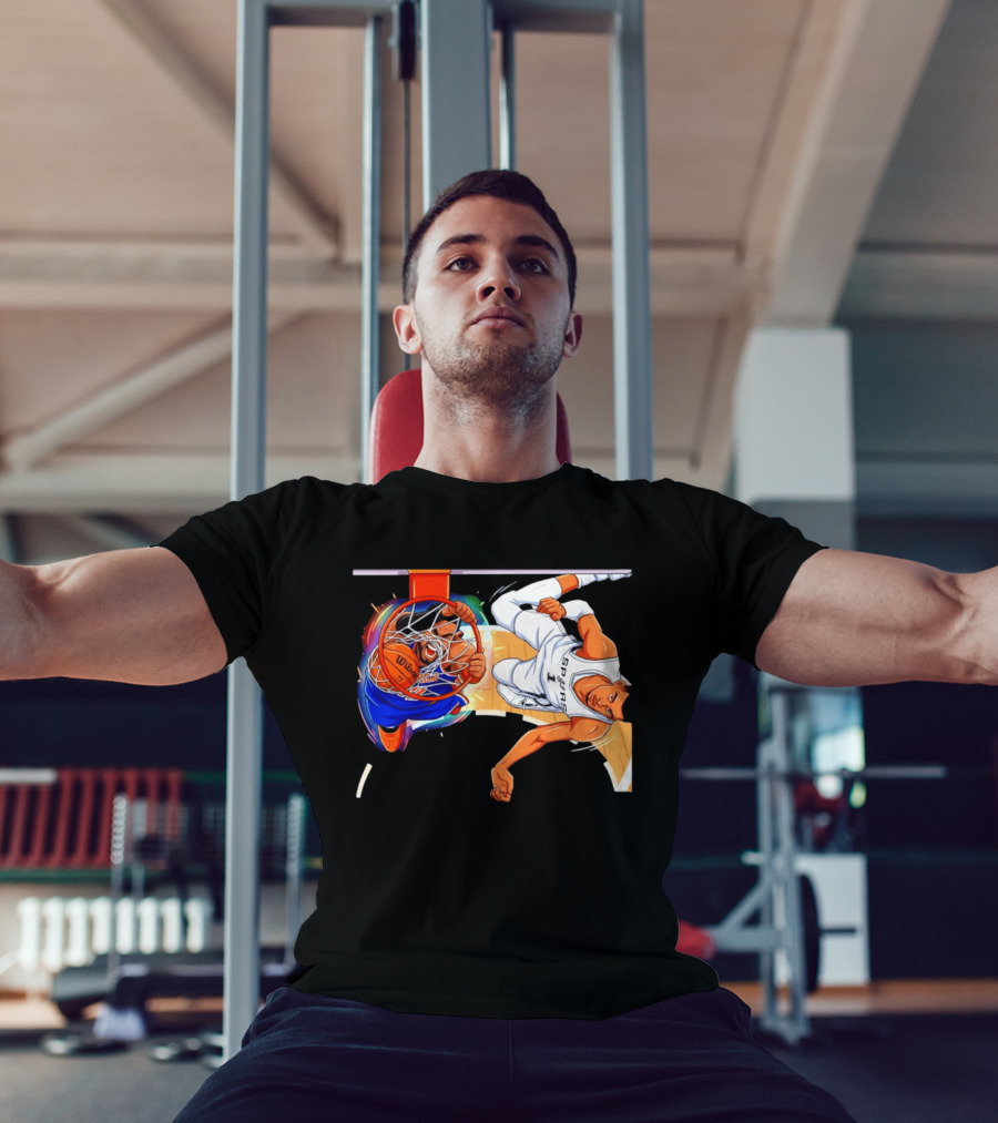 New York Knicks Vs San Antonio Spurs Comic Dunk Battle T-Shirt
