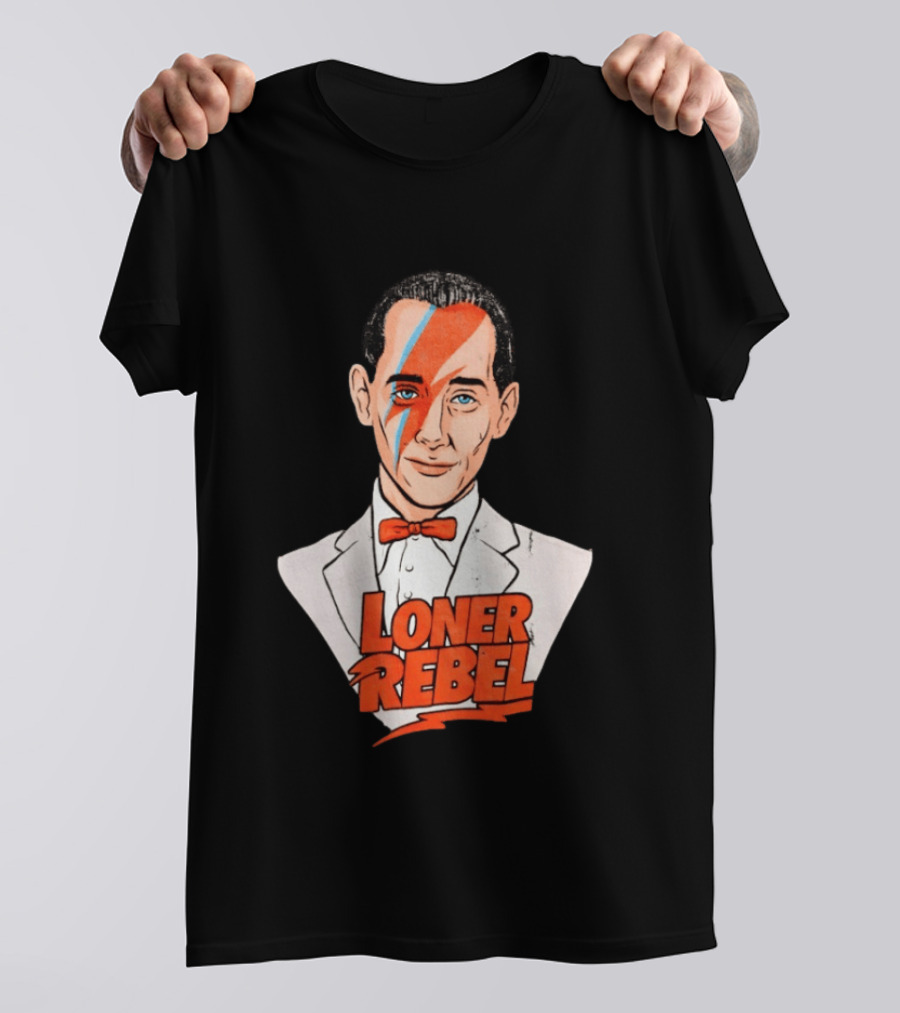 Pee Wee Herman David Bowie Aladdin Sane Loner Rebel Mashup Pop Culture T-Shirt