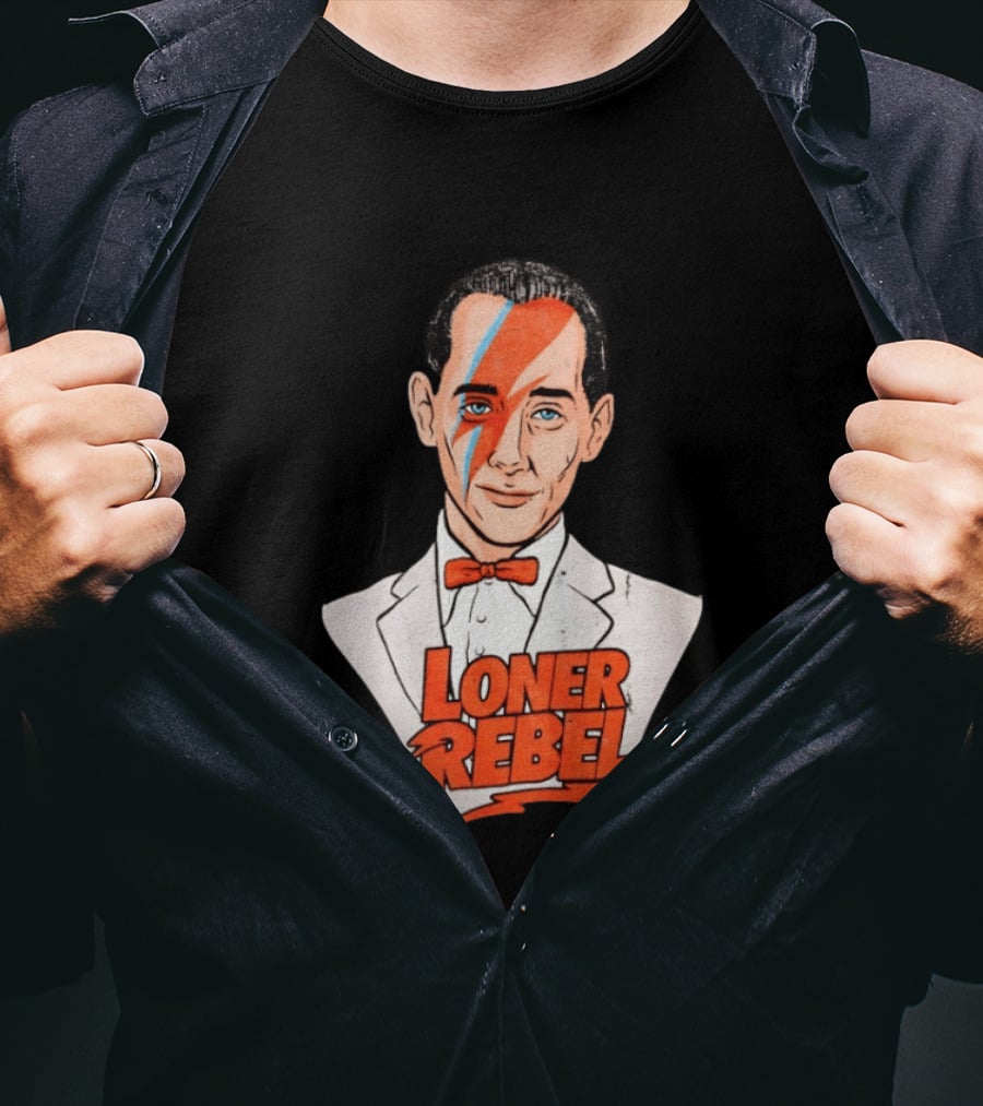 Pee Wee Herman David Bowie Aladdin Sane Loner Rebel Mashup Pop Culture T-Shirt