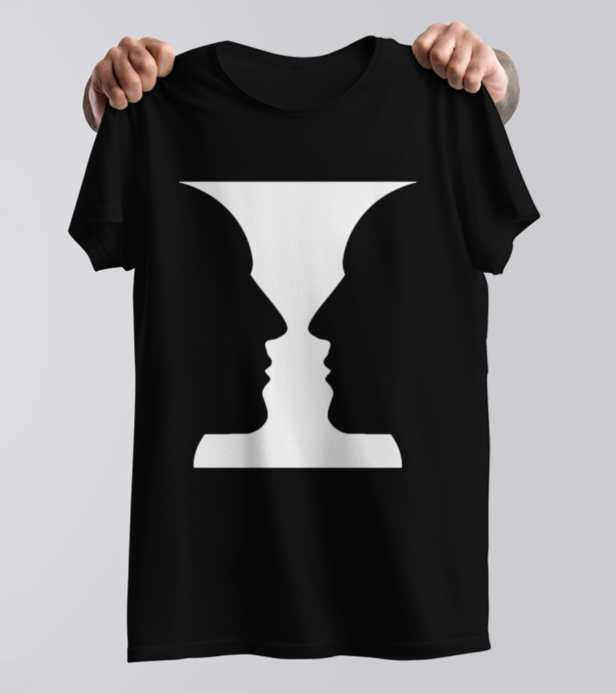 Rubin Vase Optical Illusion Cognitive Psychology Face Perception T-Shirt
