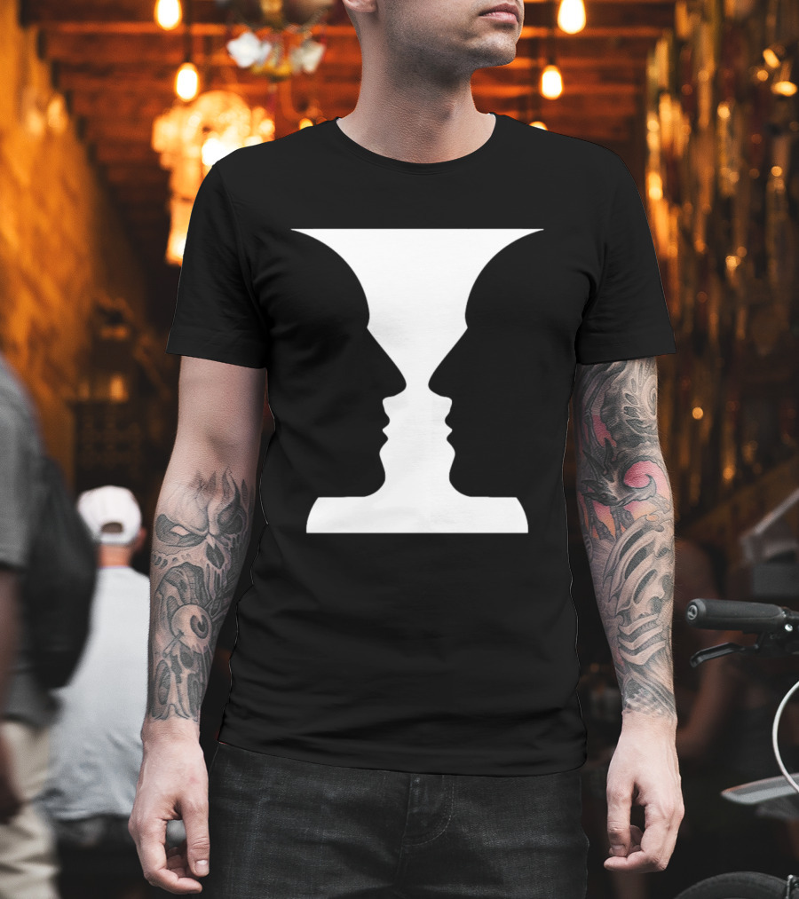 Rubin Vase Optical Illusion Cognitive Psychology Face Perception T-Shirt