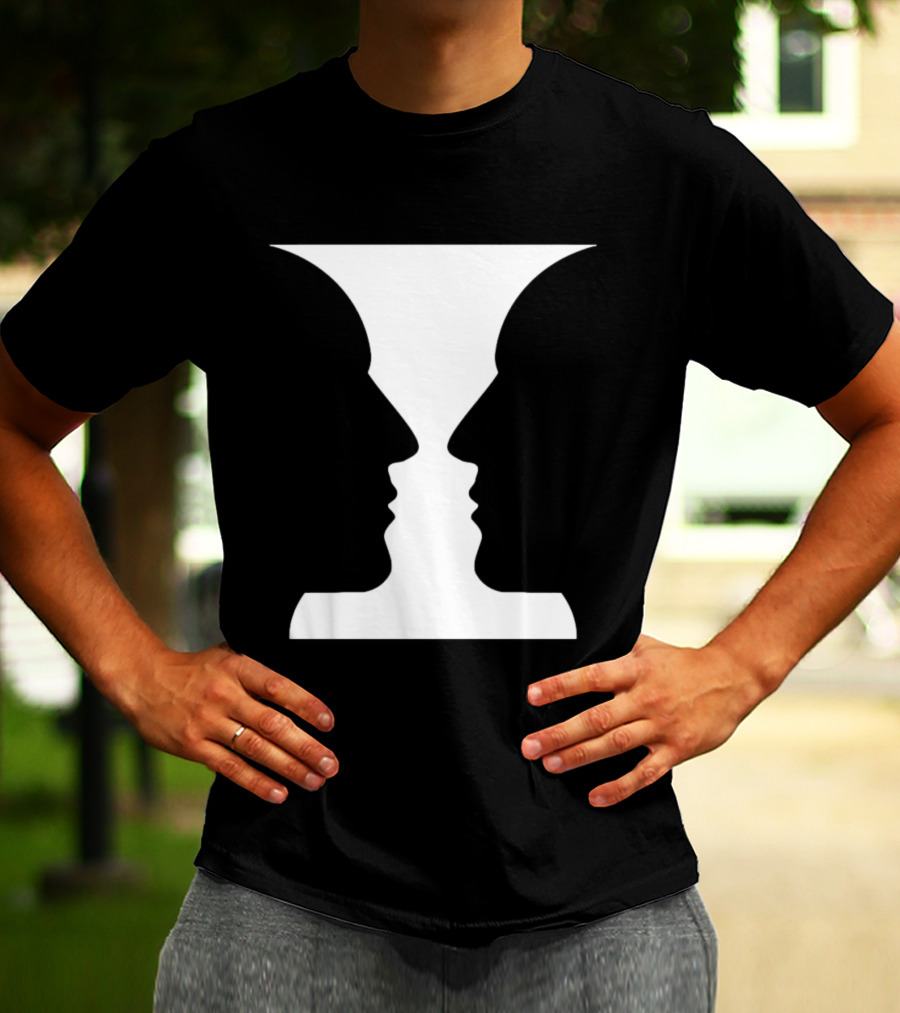 Rubin Vase Optical Illusion Cognitive Psychology Face Perception T-Shirt