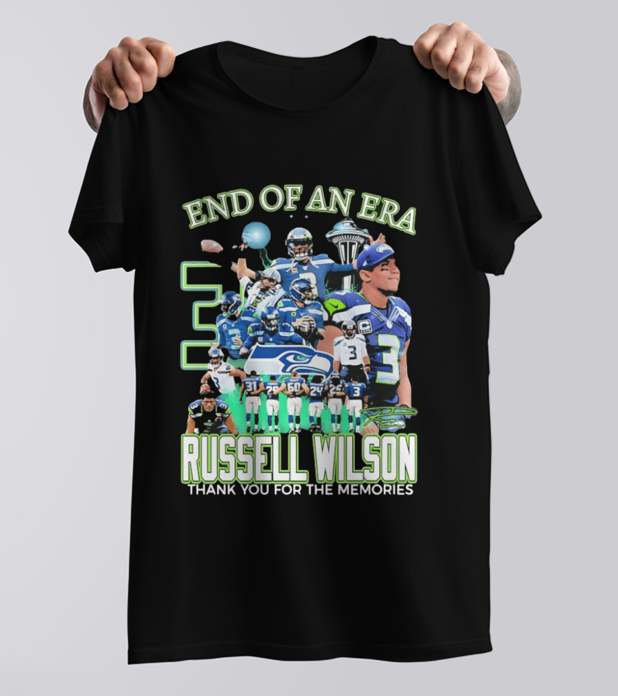Russell Wilson Seattle Seahawks End Of An Era Thank You For The Memories T-Shirt