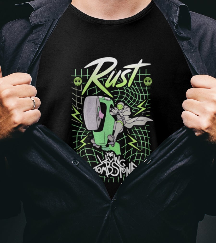 Rust The Living Tombstone Motorbike Adventure With Futuristic Neon T-Shirt