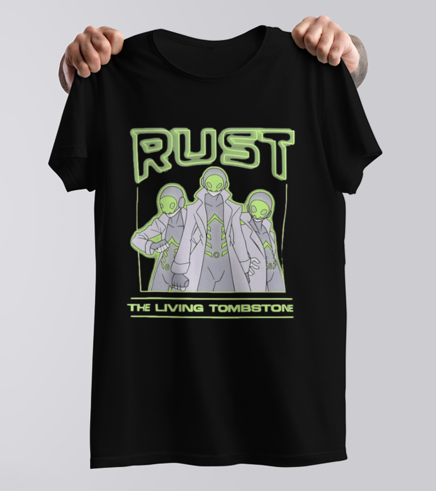 Rust The Living Tombstone Futuristic Sci Fi Characters Music Band T-Shirt