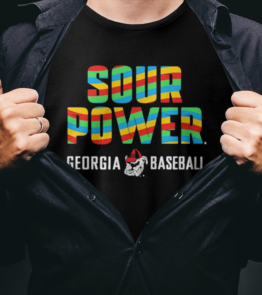 Sour Power Georgia Baseball Bulldog Candy T-Shirt