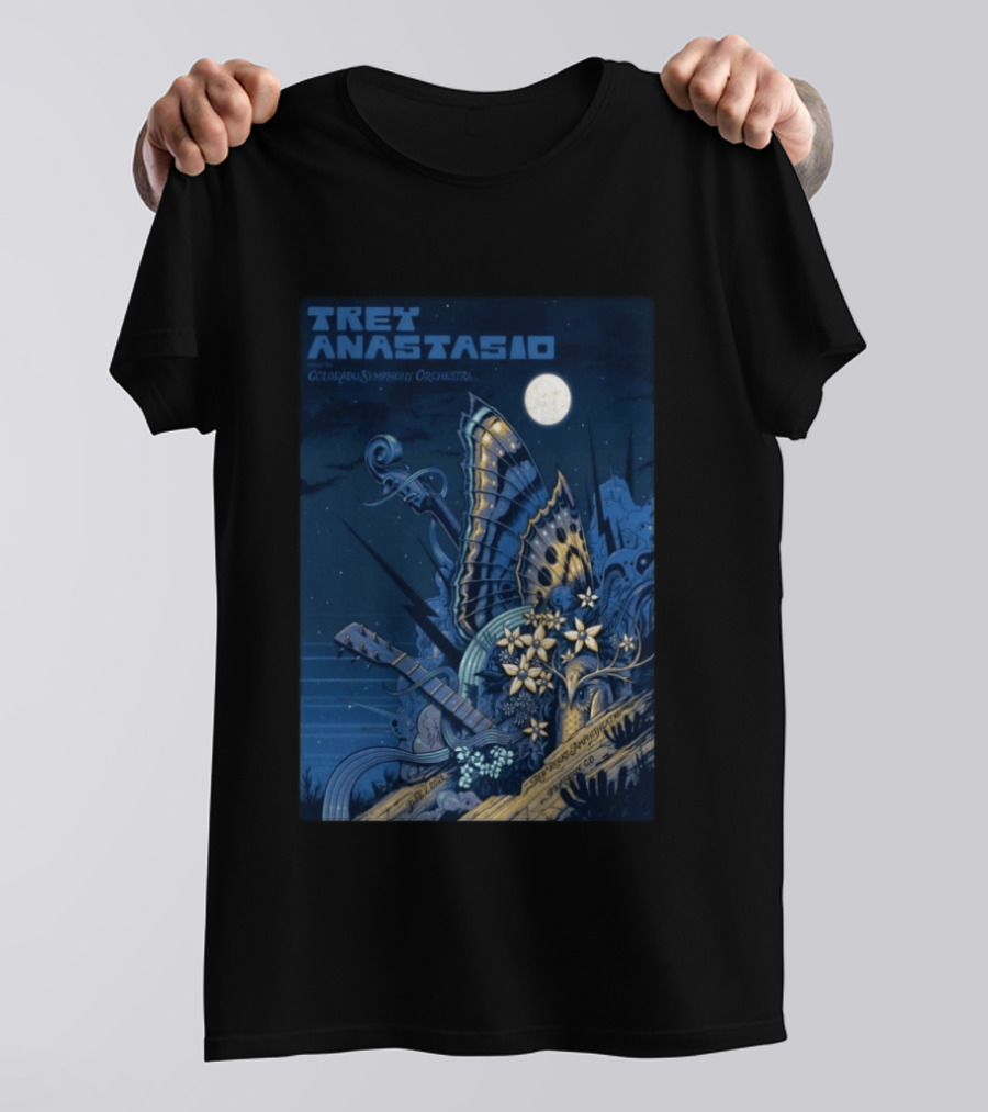 Trey Anastasio Colorado Symphony Orchestra Red Rocks Amphitheatre Moonlit Performance June 7 2026 T-Shirt