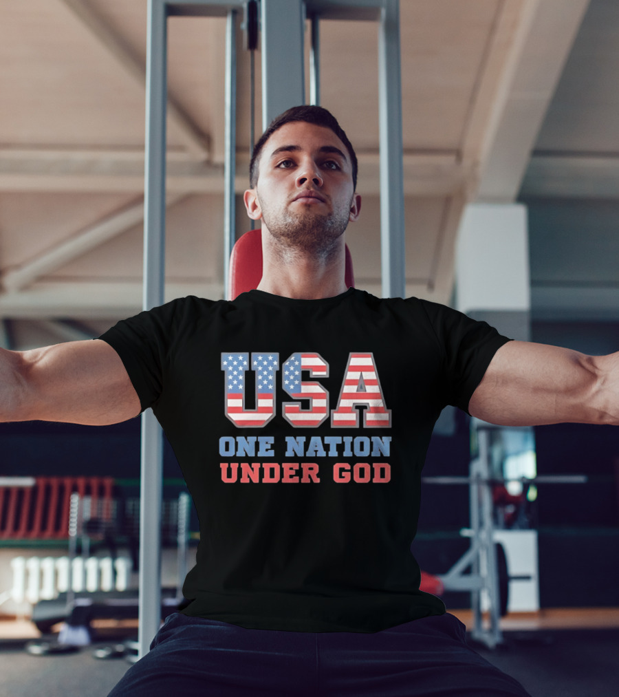 USA One Nation Under God American Flag Patriotic Stars And Stripes T-Shirt