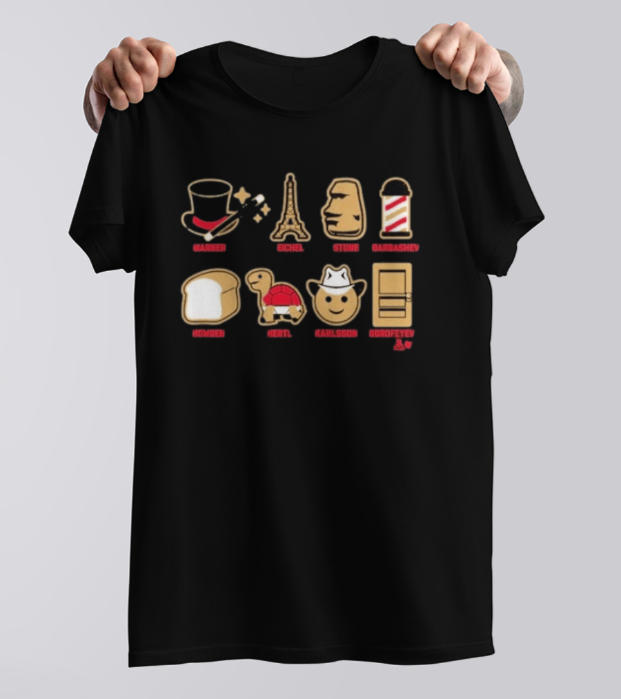 Vegas Hockey Emoji Inspired Stars Marner Eichel Stone Barberchev Gorden Hertl Karlsson Dorofeyev T-Shirt