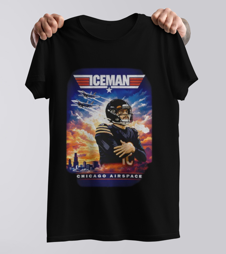 ICEMAN Chicago Airspace Caleb Williams Top Gun Chicago Bears T-Shirt