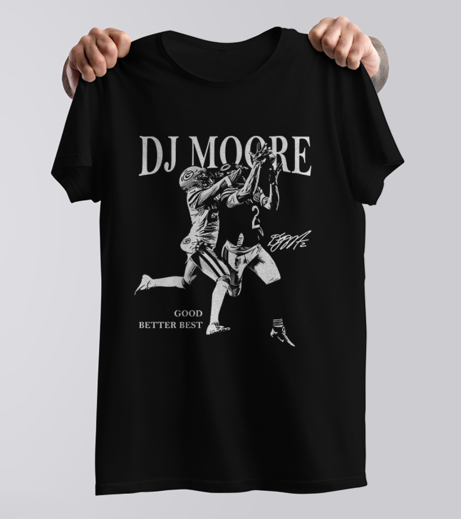 DJ Moore Chicago Good Better Best Retro Signature Football T-Shirt