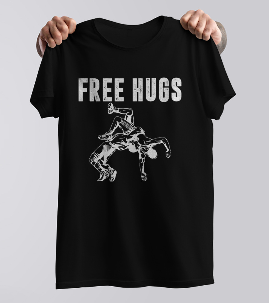 Free Hugs Wrestling Move Grappling Action T-Shirt