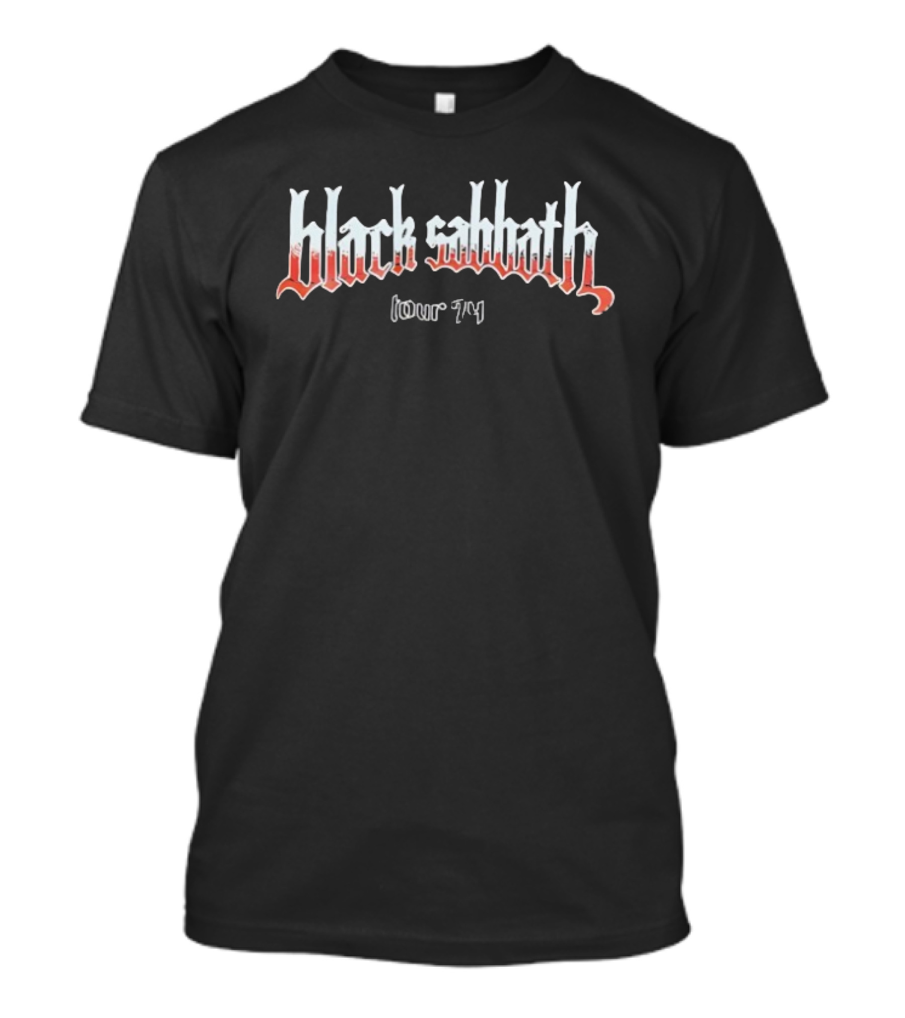 Black Sabbath Tour 74 Distressed Band Logo T-Shirt
