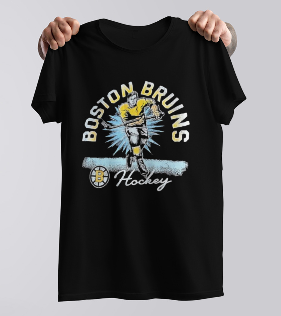 Boston Bruins Hockey NHL Vintage Retro Player Graphic T-Shirt