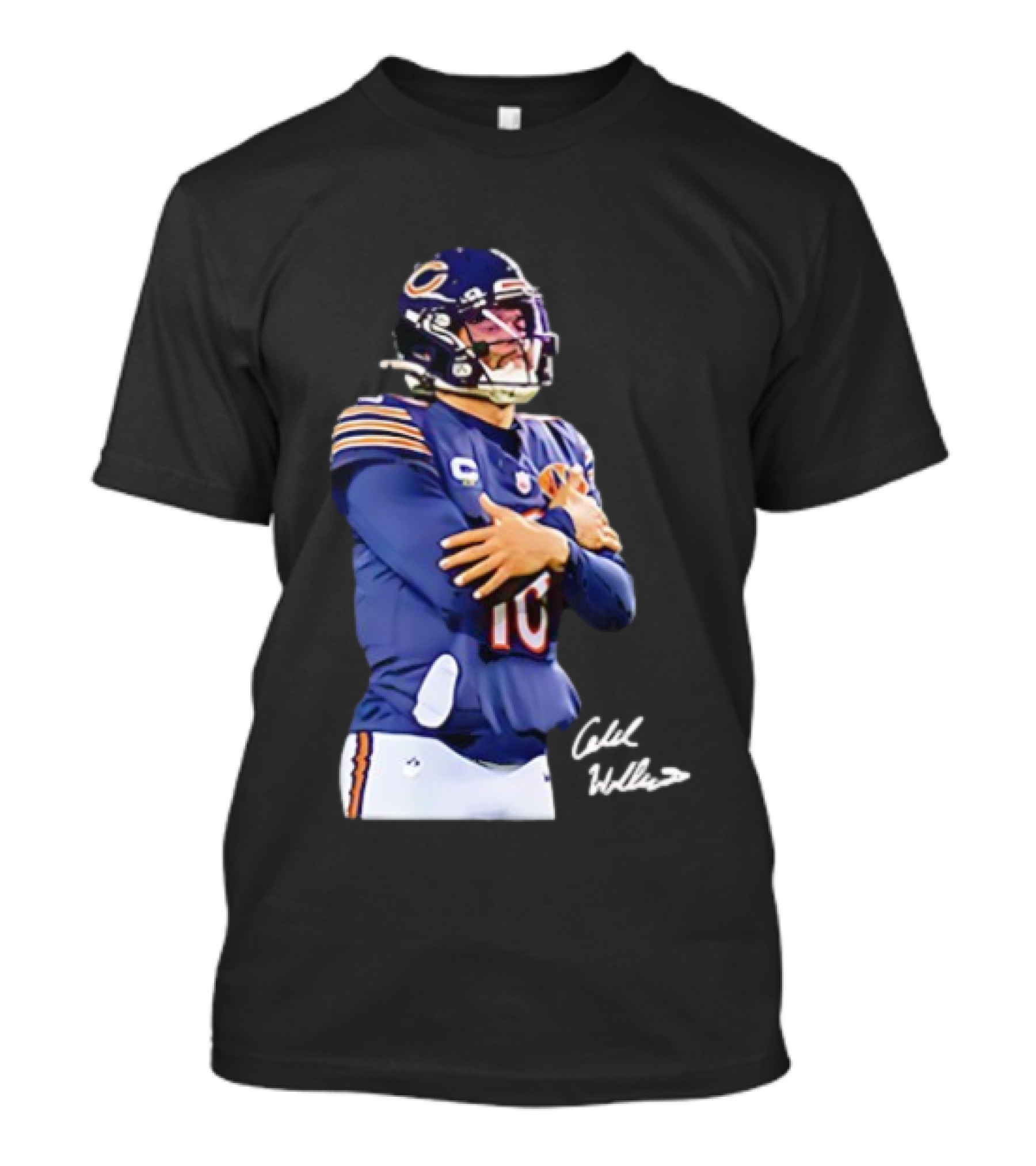 Caleb Williams Chicago Bears Ice Man Signature Football T-Shirt