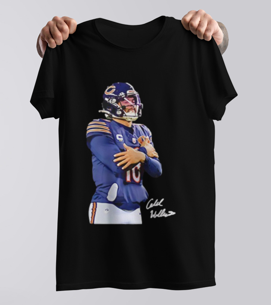 Caleb Williams Chicago Bears Ice Man Signature Football T-Shirt
