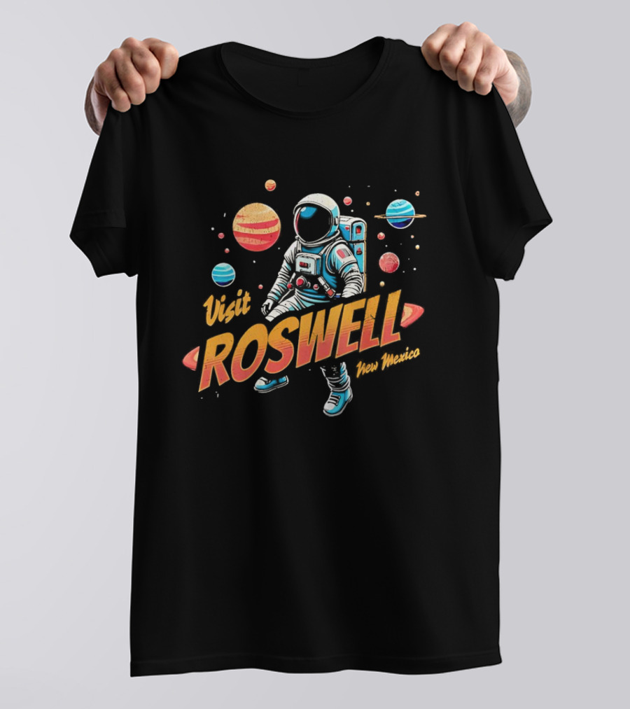 Visit Roswell New Mexico Astronaut Space Adventure Planets T-Shirt