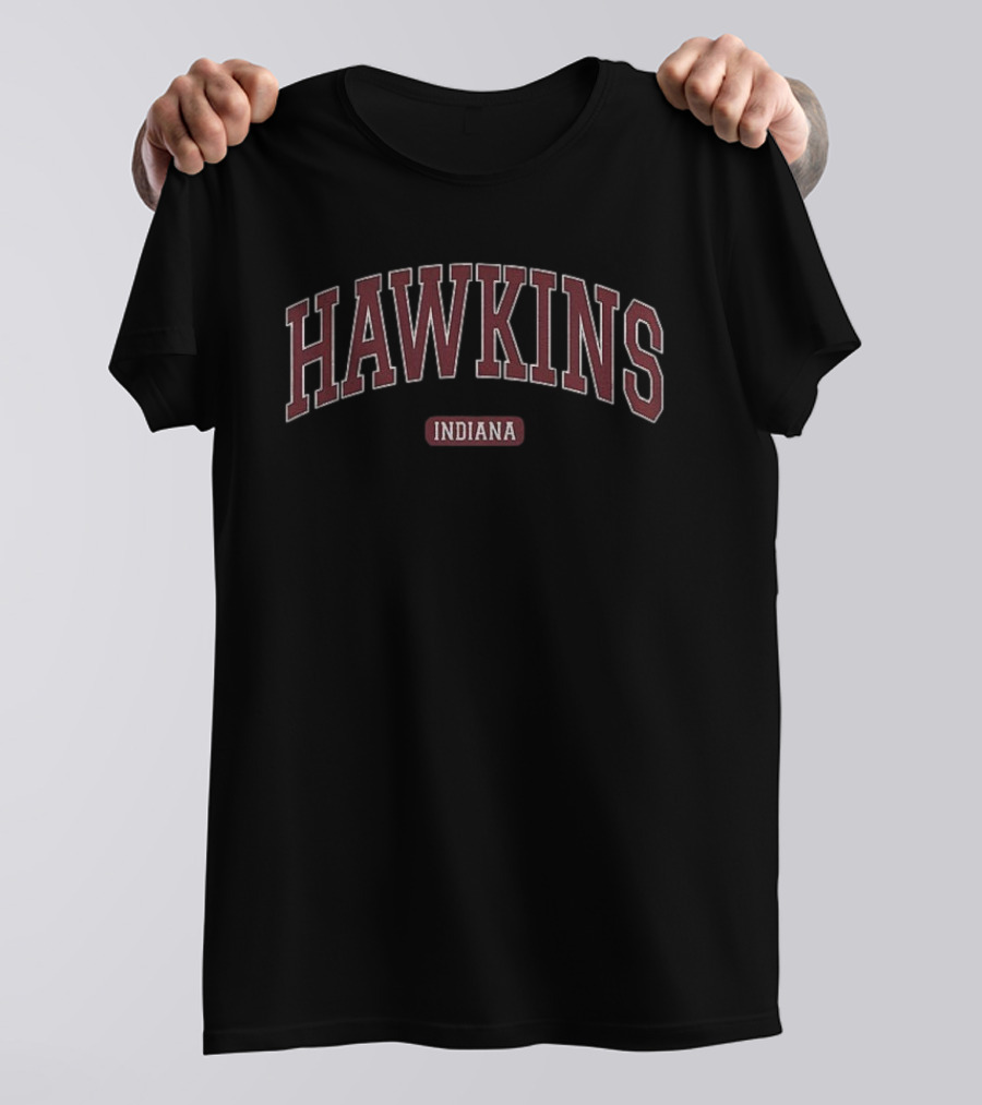 Hawkins Indiana Retro Upside Down Arch Style Vintage Nostalgia T-Shirt