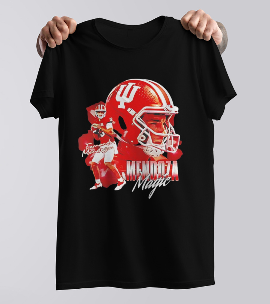 Fernando Mendoza Indiana Mendoza Magic Football Player Collage T-Shirt