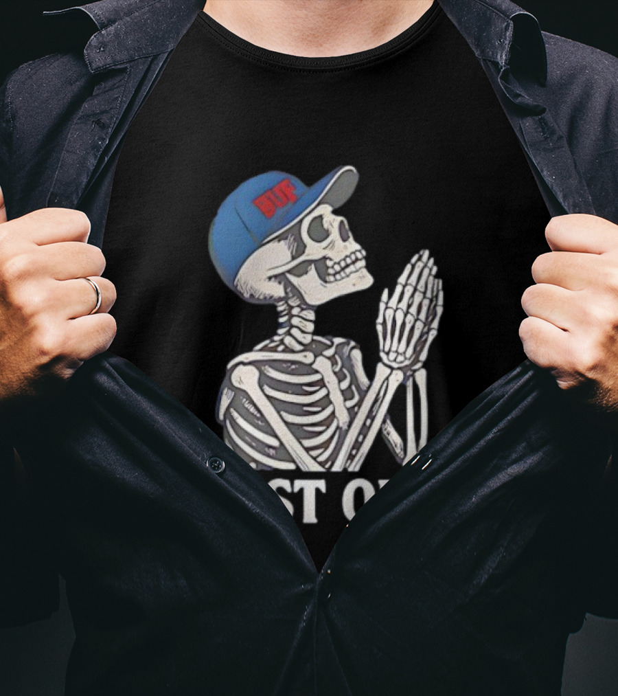Buffalo Bills Super Bowl Wish Skeleton Praying BUF Hat T-Shirt