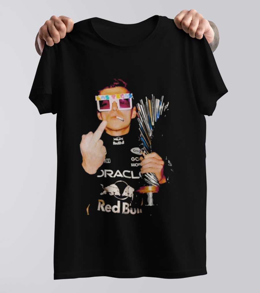 Max Verstappen Oracle Red Bull Pink Lego Sunglasses Middle Finger Las Vegas GP 2025 T-Shirt