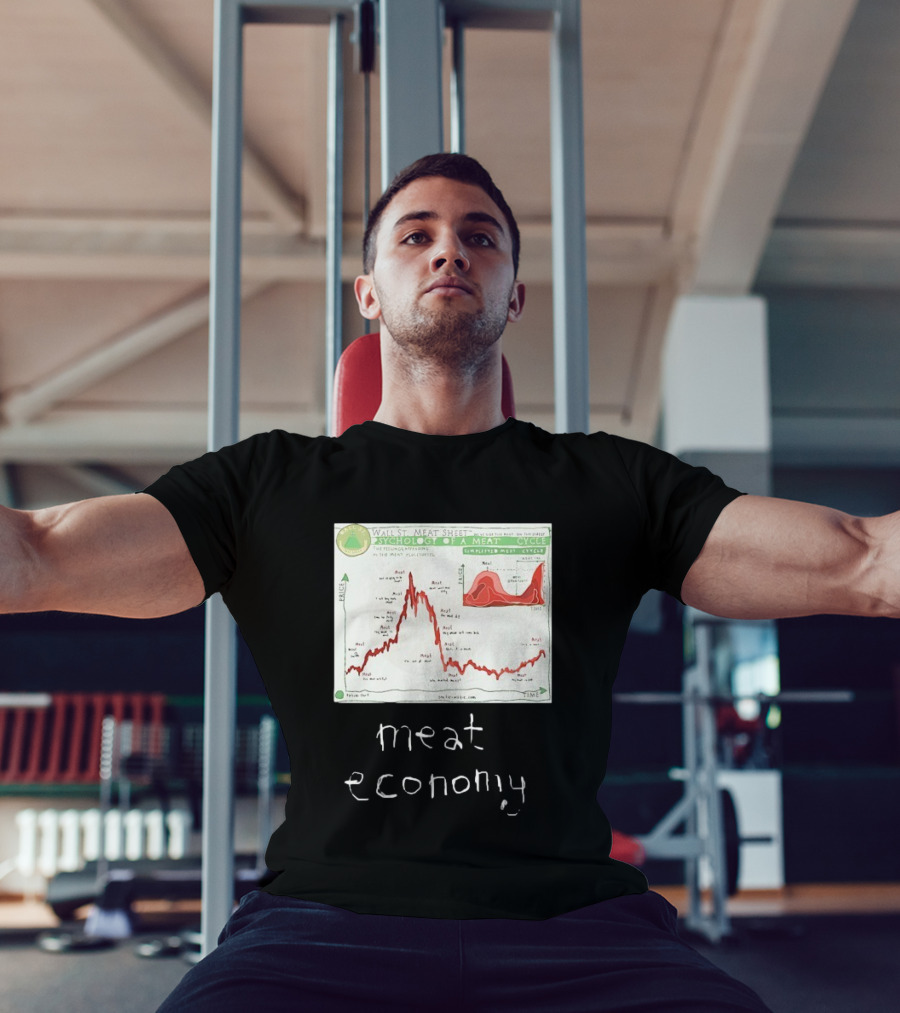 Wall St Meat Sheet Meat Economy Psycholog Of A Meat Cycle Chart T-Shirt