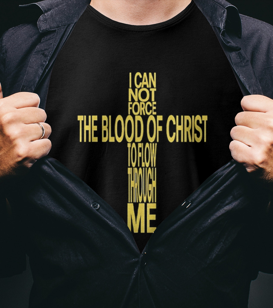 Immolation Band Here In After The Blood Of Christ I Cannot Force To Flow Through Me T-Shirt