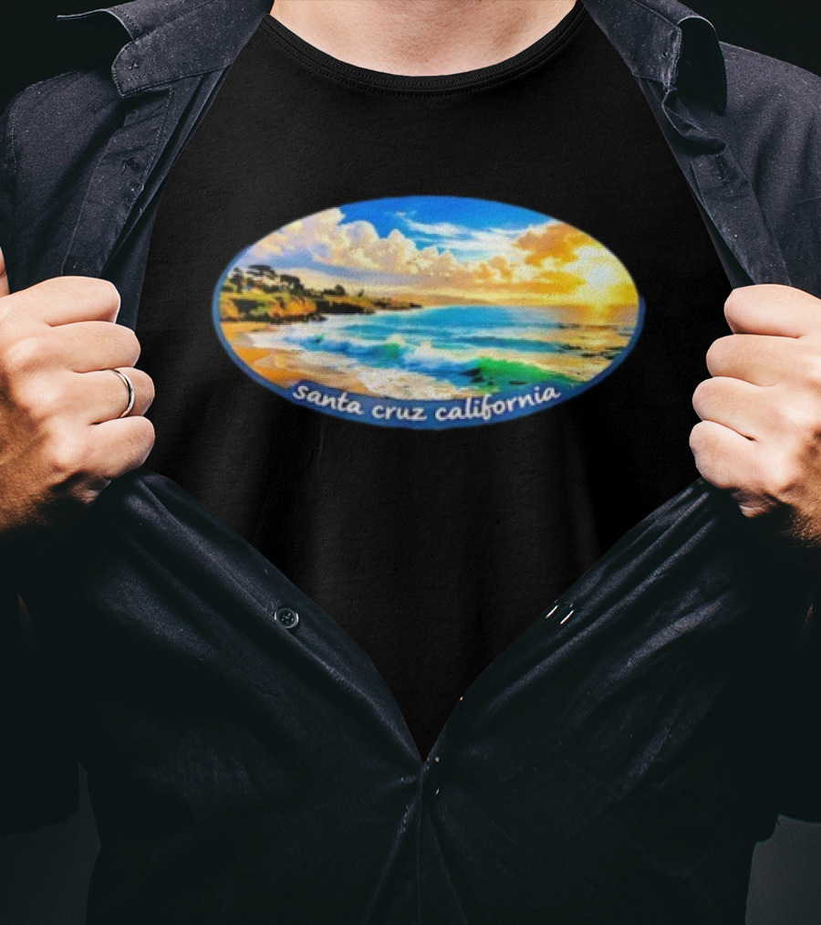 Ocean Coastal Scene Santa Cruz California Sunset T-Shirt