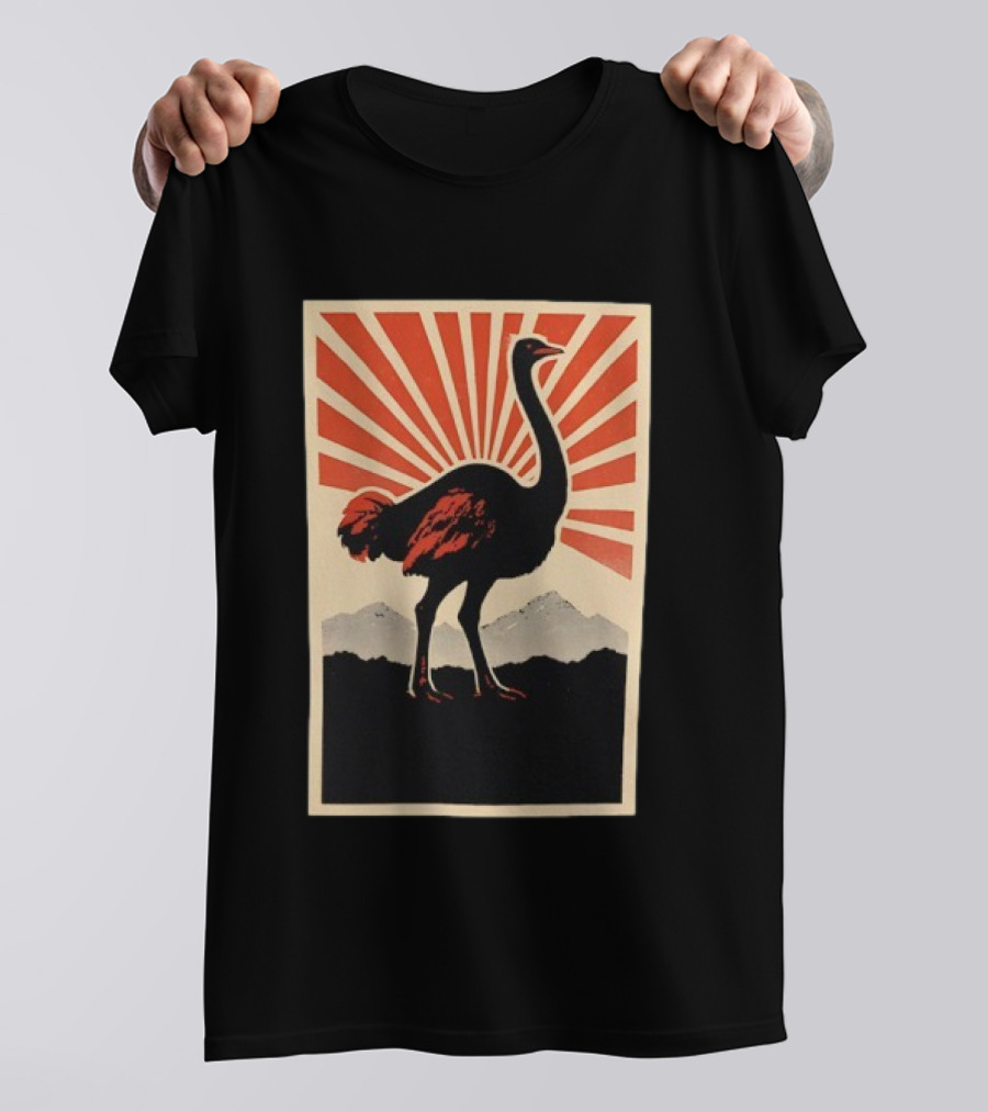 Ostrich Vintage Sunrise Silhouette T-Shirt