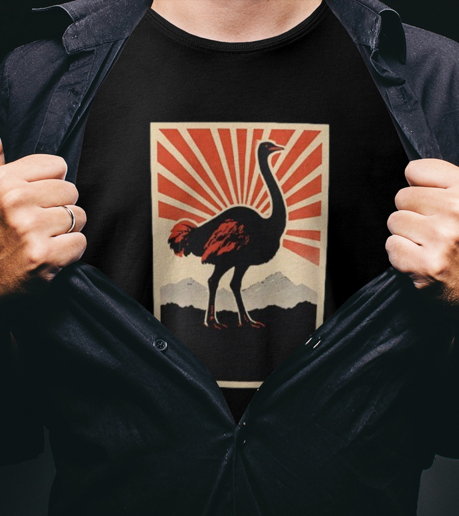 Ostrich Vintage Sunrise Silhouette T-Shirt
