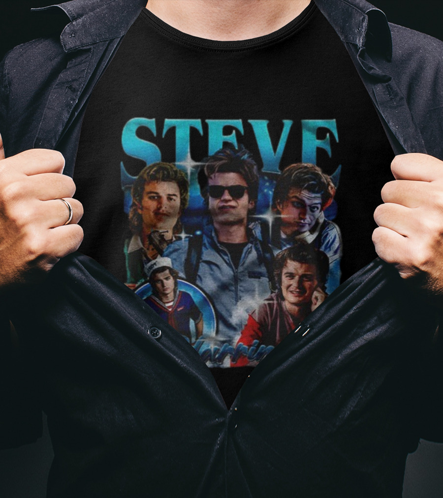 Steve Harrington Vintage Bootleg TV Series Collage T-Shirt