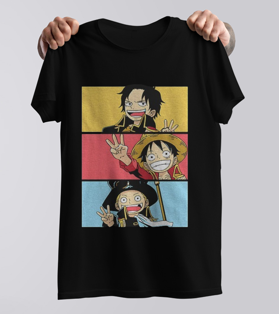 Straw Hat Pirates Luffy Ace Sabo Iwara One Piece Manga Brothers Japanese T-Shirt