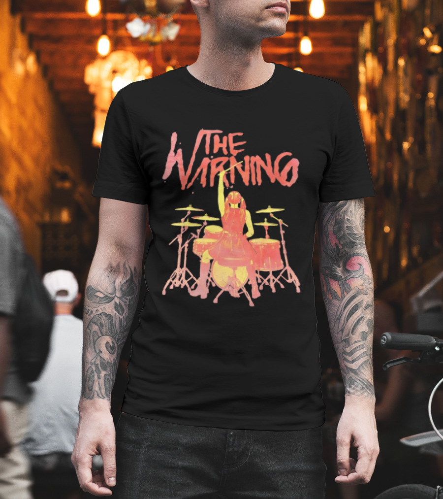 The Warning Band Vintage Drummer Silhouette Music Fans T-Shirt