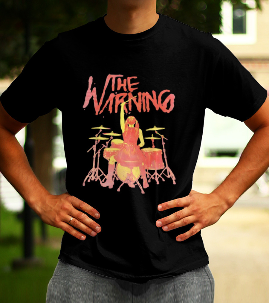 The Warning Band Vintage Drummer Silhouette Music Fans T-Shirt