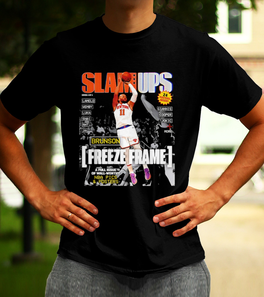 SLAM Ups Jalen Brunson Freeze Frame New York Knicks NBA Inside T-Shirt