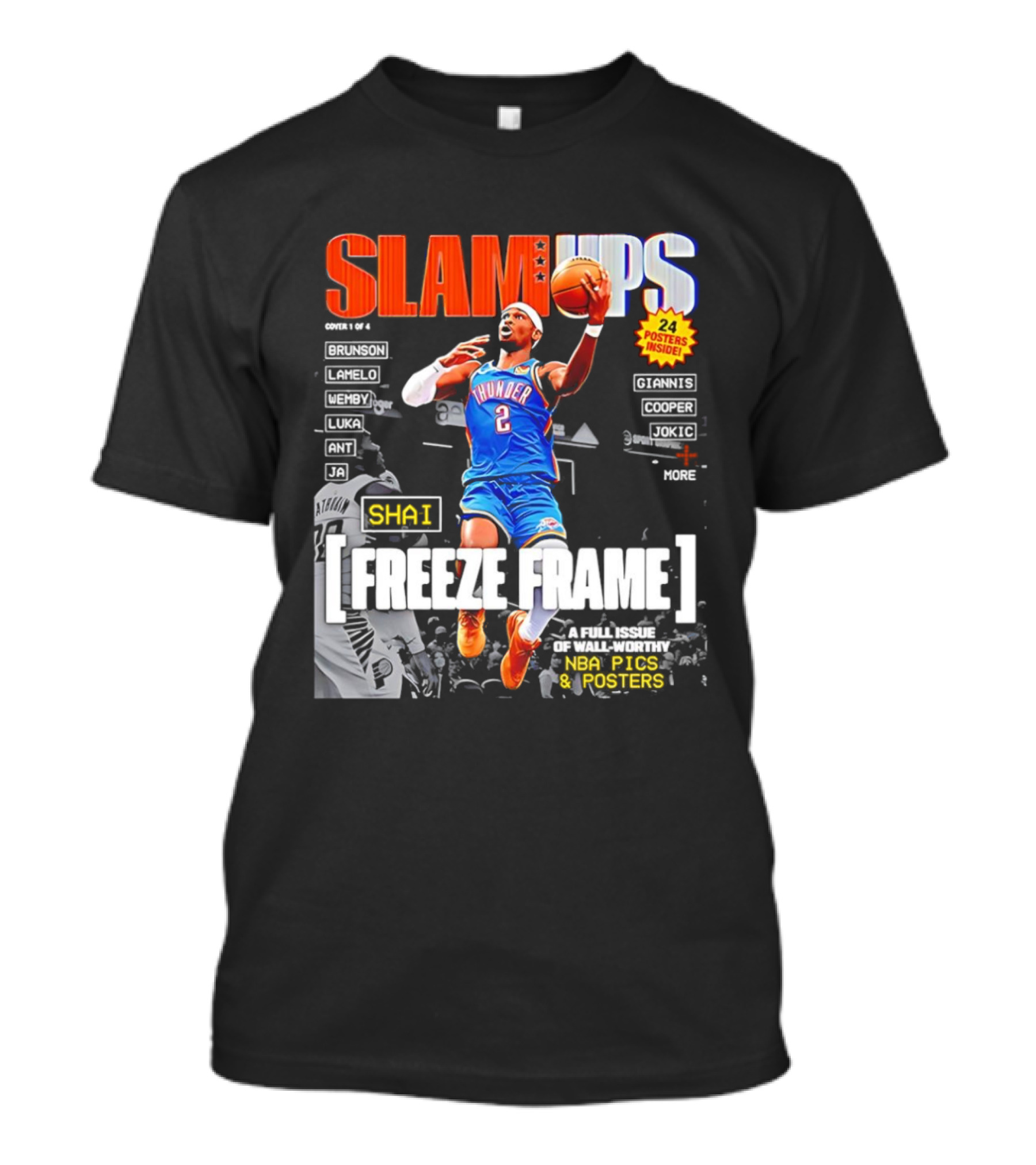 SLAM Ups Shai Gilgeous Alexander Freeze Frame Thunder NBA Picks S T-Shirt