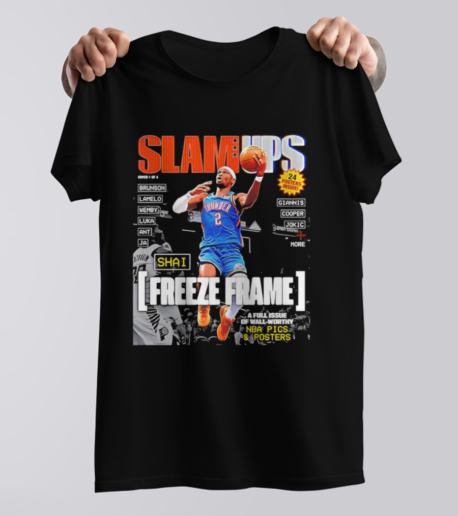 SLAM Ups Shai Gilgeous Alexander Freeze Frame Thunder NBA Picks S T-Shirt