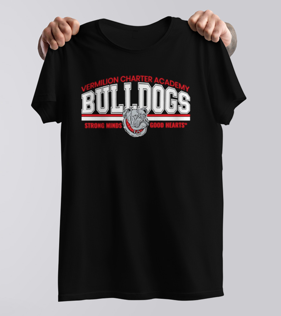 Vermilion Charter Academy Bulldogs Strong Minds Good Hearts T-Shirt