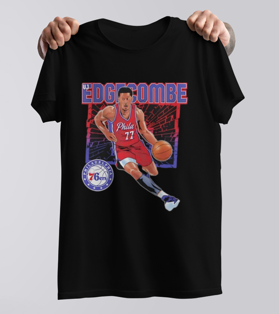 VJ Edgecombe Philadelphia 76ers NBA Phila 77 Basketball Player T-Shirt