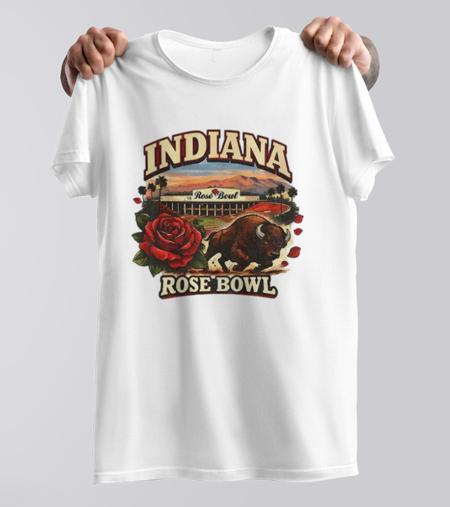 Indiana Rose Bowl Pasadena CA Game Day Vintage Buffalo And Rose Stadium Retro T-Shirt