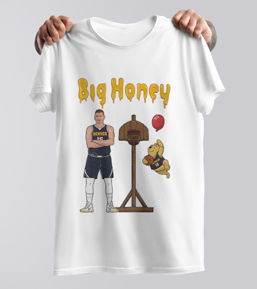 Big Honey Nikola Jokic Denver Nuggets NBA 15 Cartoon Crossover T-Shirt