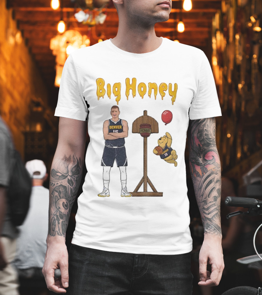 Big Honey Nikola Jokic Denver Nuggets NBA 15 Cartoon Crossover T-Shirt