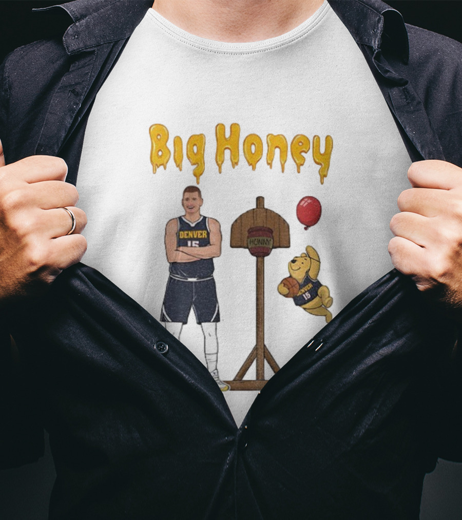 Big Honey Nikola Jokic Denver Nuggets NBA 15 Cartoon Crossover T-Shirt